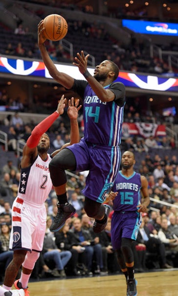 Walker, Hornets lose 3rd straight game, 109-106 at Wizards (Dec 14, 2016)
